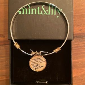 Mint and lily silver and gold bracelet.  “Straighten your Crown”